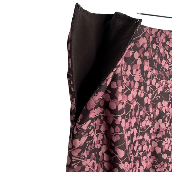 VTG‎ Liz & Co. Cottagecore Whimsigoth Brown Floral Vines A-Line Skirt Size 14 - Picture 5 of 8